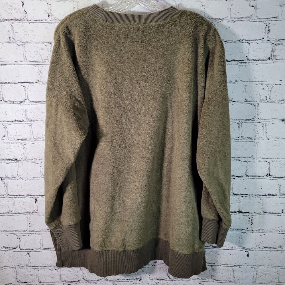 Aerie Womens Green Crewneck Sweatshirt Size Med Side Slits - Picture 3 of 8